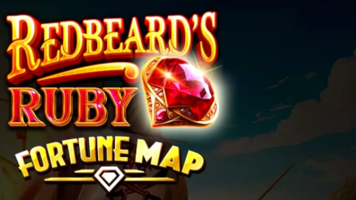 Tampilan visual slot Redbeard’s Ruby dengan tema bajak laut dan peta harta karun