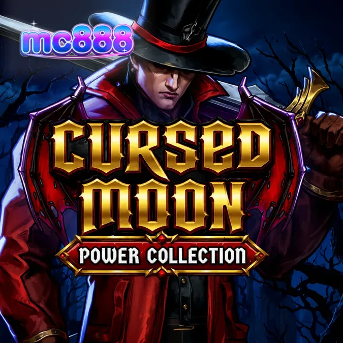 Tampilan visual slot Cursed Moon Power Collection dengan tema gothic